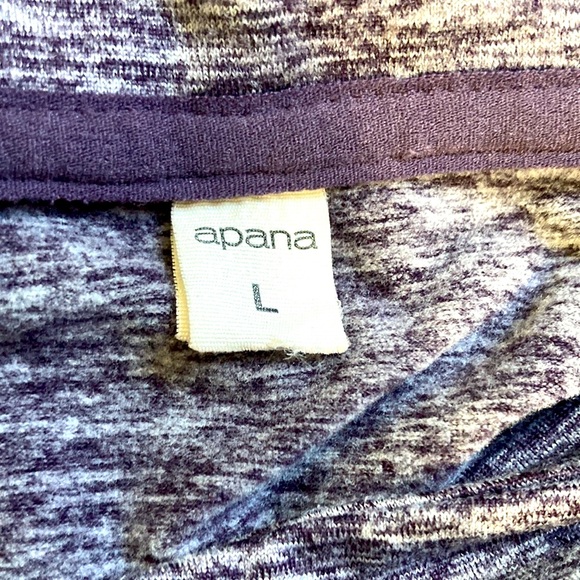 Apana Cowl Neck Pullover Yoga Heather Gray Purple Sweatshirt Womens Large - Picture 9 of 10